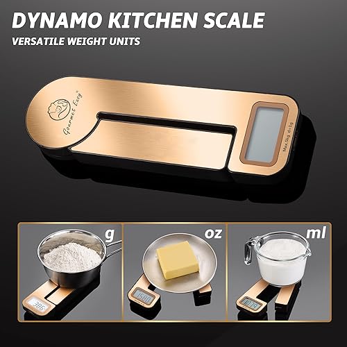 Miniatura 2 de Gourmet Easy Dynamo - Báscula de cocina con tecnología sin baterías, báscula de alimentos para cocina, báscula de peso de alimentos de hasta 11