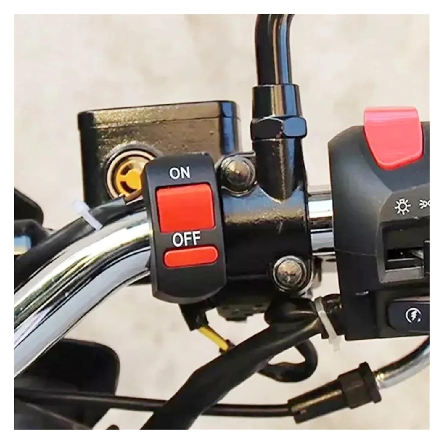 Motorcycle Handlebar Flameout Switch ON Off Button for Moto Motor Bike DC12V/10A Black