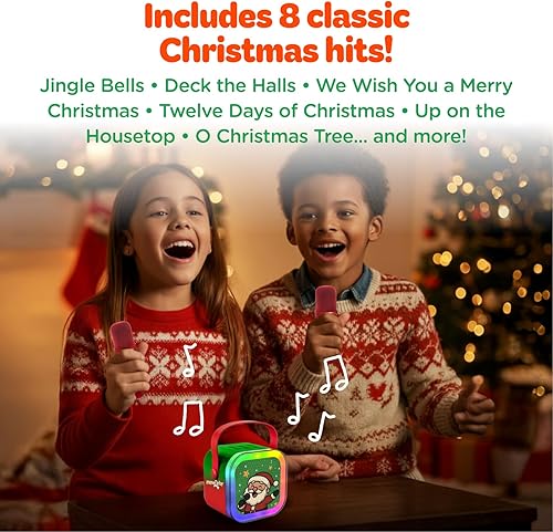 Miniatura 3 de Move2Play, Máquina de karaoke para niños Incluye más de 20 canciones para niños 2 micrófonos Conéctate con Bluetooth Regalo de 3, 4, 5, 6