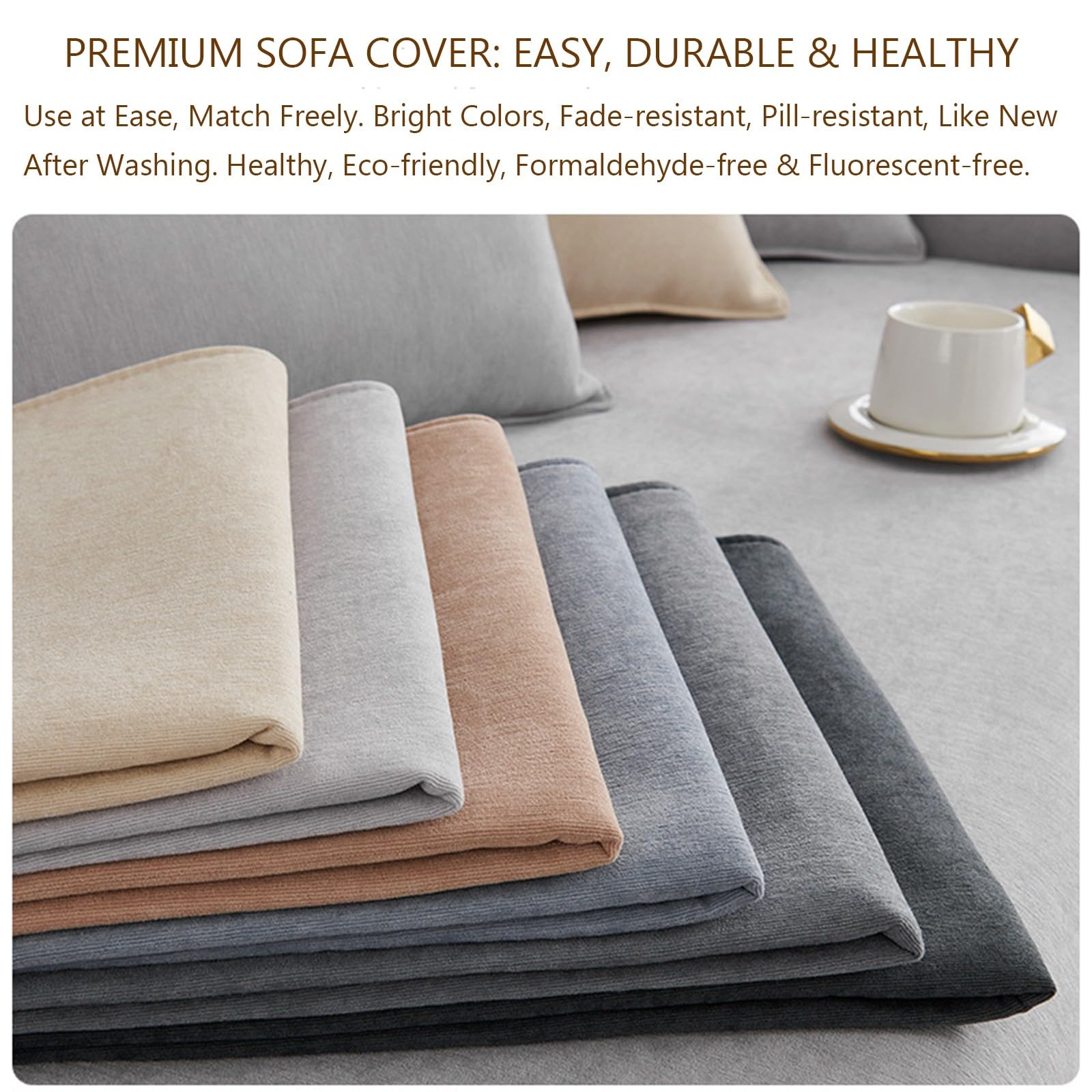 Générique Housse Canapé 3 Places Protection Canape Chat Chien Couvre Canape AntidéRapant Housse pour Canapé Lavable pour Canapes Combiné Type U Et L(Grey,90x210cm)