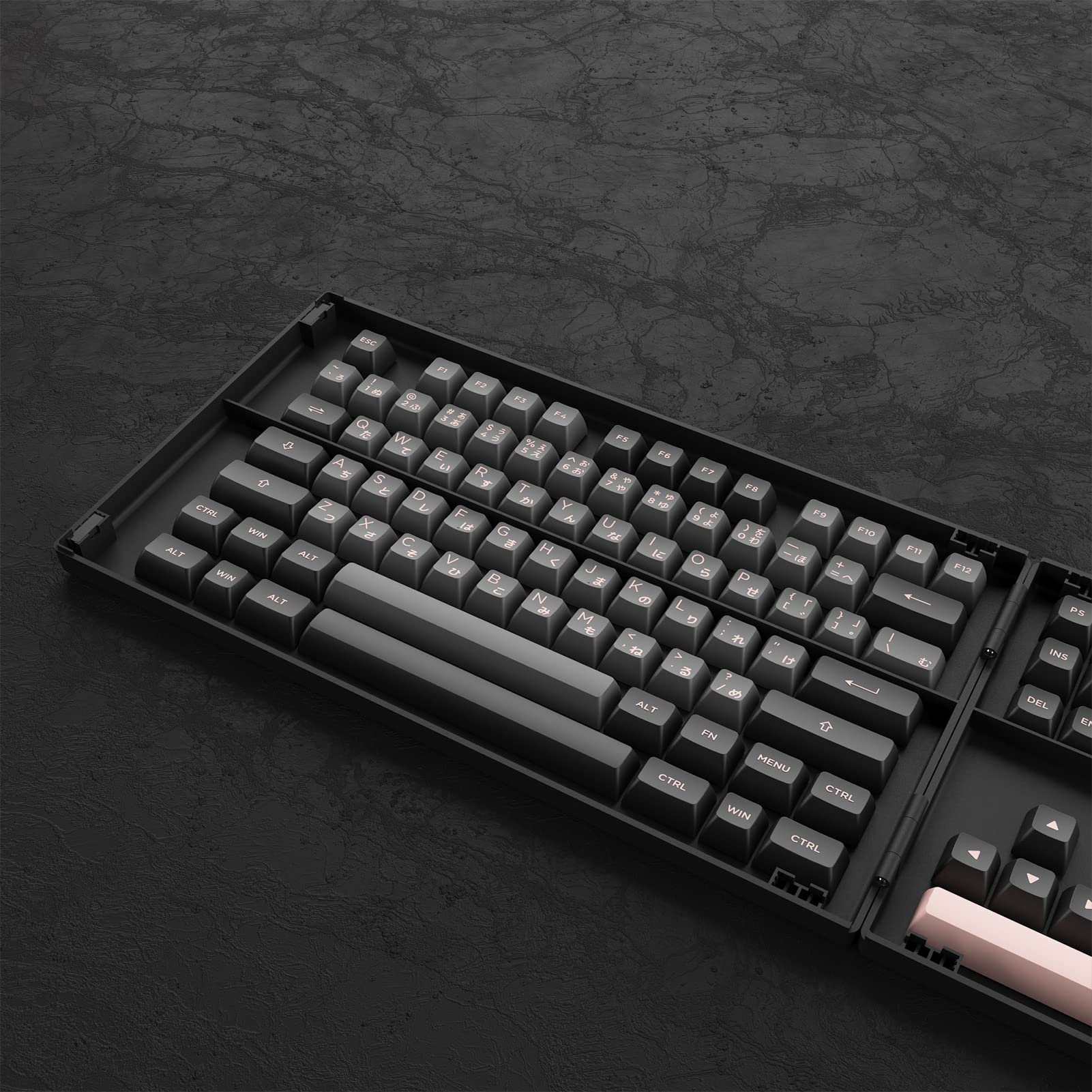 AKKO Keycap - ASA Profile - Black & Pink Japanese Hiragana (158pcs
