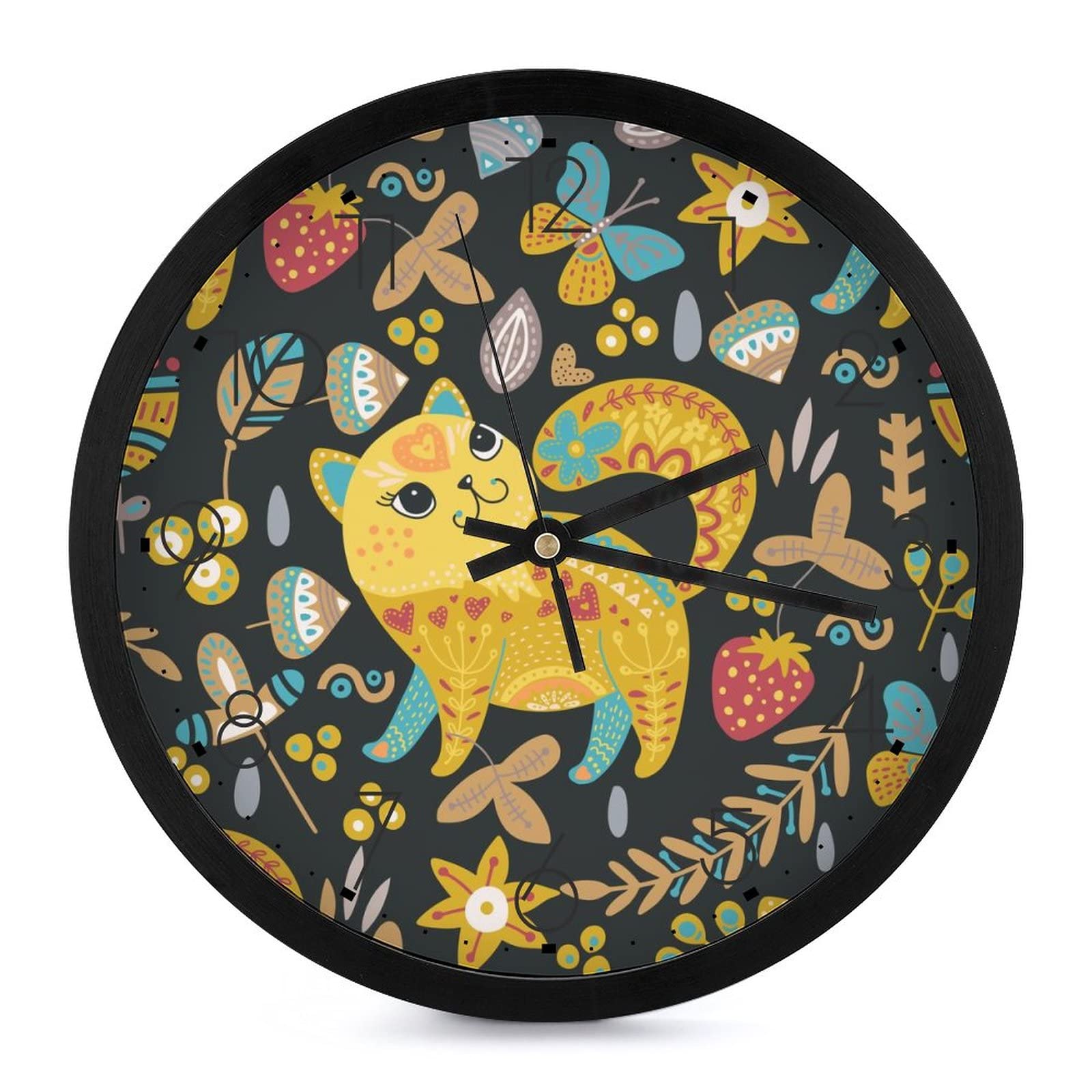Horloge murale ronde chat fantasy pour créer une ambiance douce en chambre