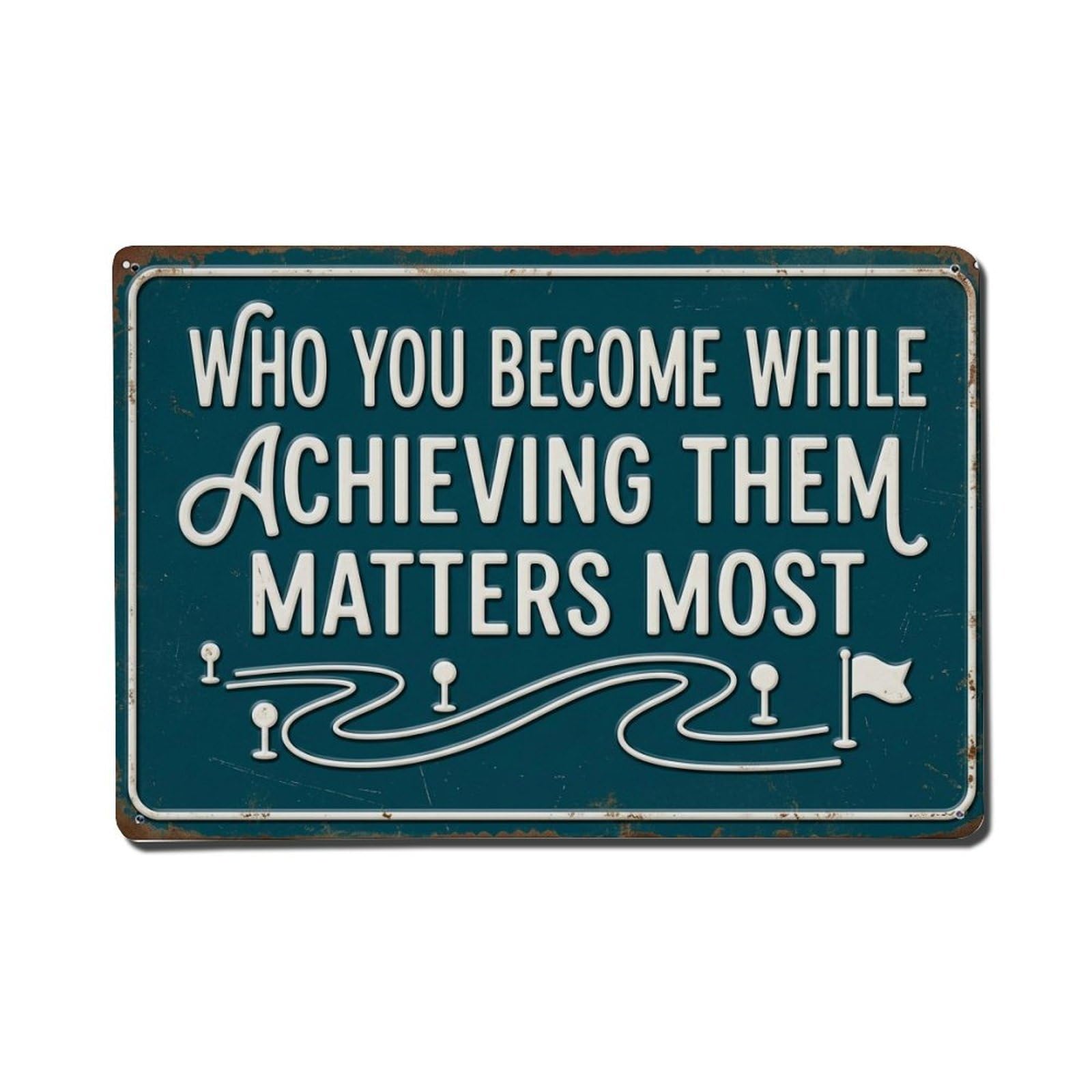 Become Achieving Them Entrepreneur Retro Motivational Slogans Metal Tin Sign Plaque Wall Decor for Cafe, Club Bar, Office, Home Garden Metal Poster 8x12Inch