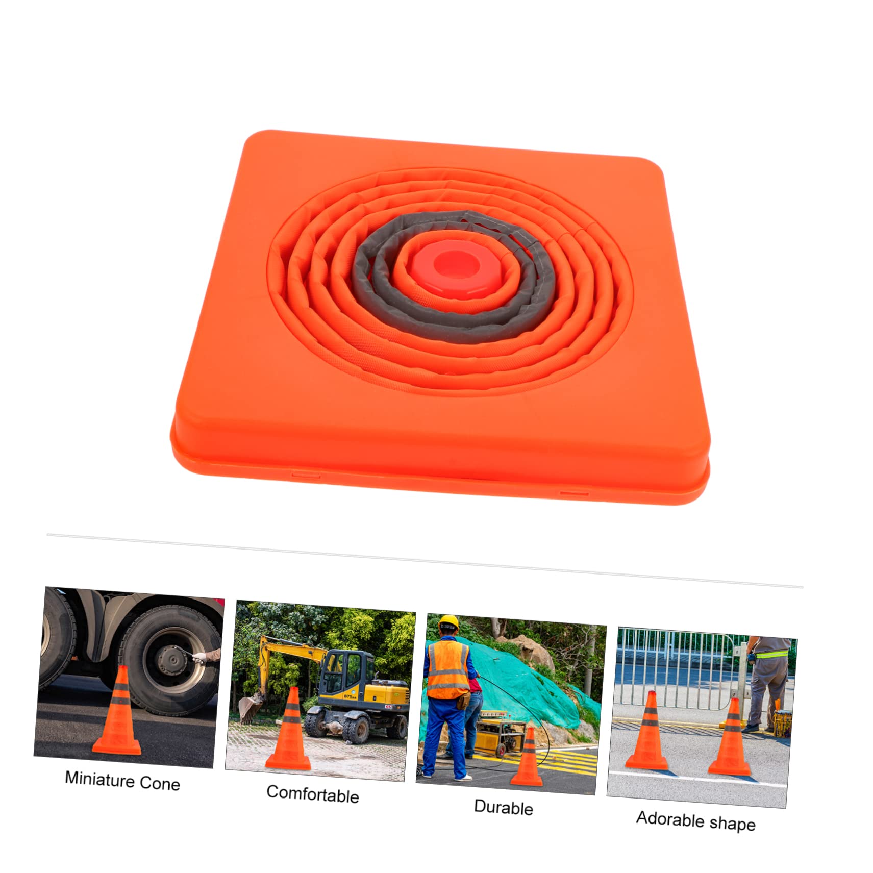 KOMBIUDA 2 pièces Cones de Signalisation Extensibles Orange Cônes de Sécurité Pliables pour Entraînement Football et Stationnement Routier