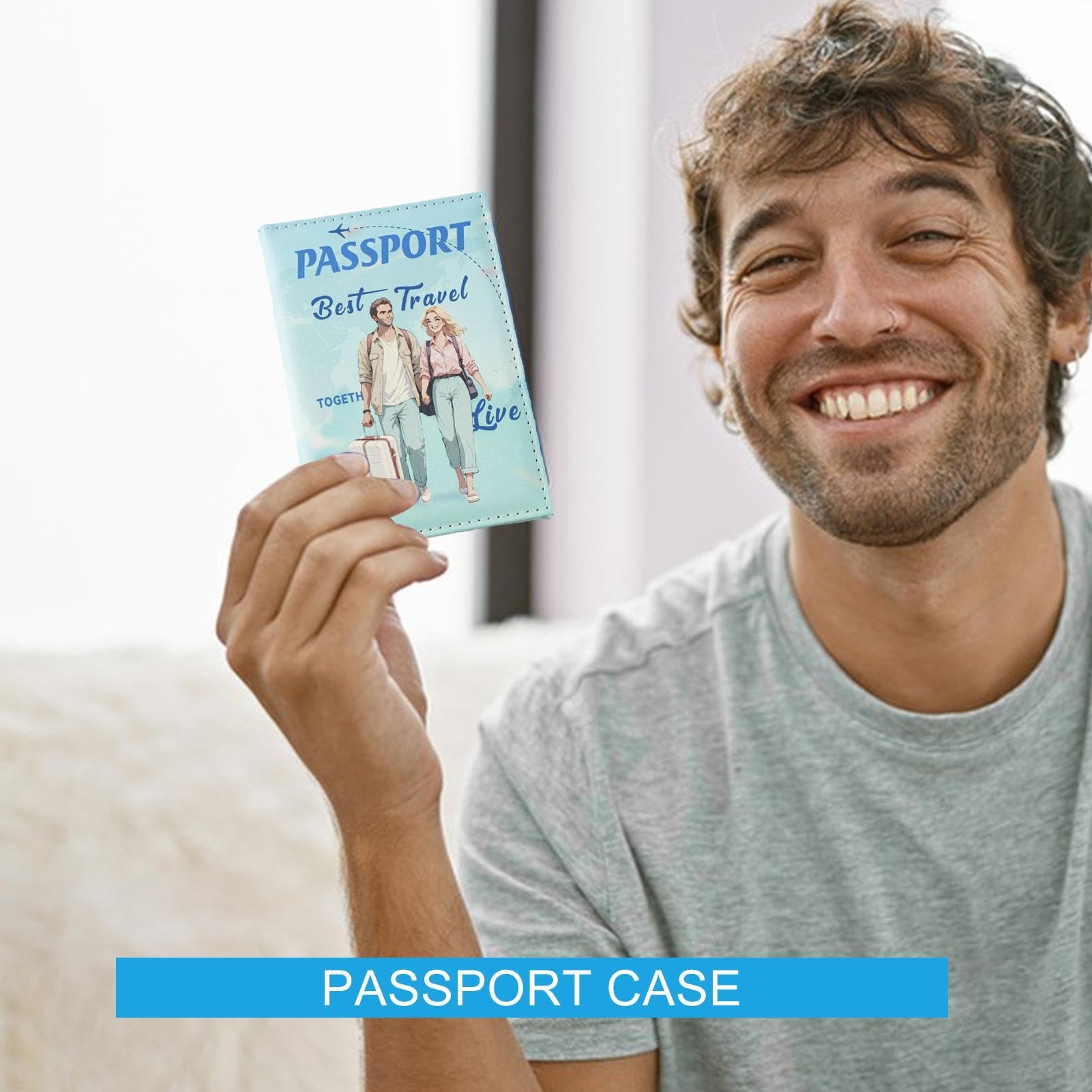 Copertura del passaporto, copertura del passaporto per viaggi -Viaggio del detentore del passaporto,Tasto per le carte di carta di credito del portafoglio impermeabile tasca per uomini per uomini cop