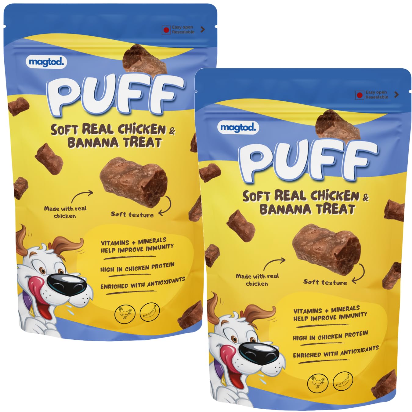 See full amazon price history chart for Puff Treat Soft Chew Dog Treats for Training Small Puppy, Adult Dogs - Made with Freah Real Chicken & Banana - Immunity Booster Rich in Antioxidant, Protein, Calcium - from Magtod - 160g (Pack of 2) Puff Treat Soft Chew Dog Treats for Training Small Puppy, Adult Dogs - Made with Freah Real Chicken & Banana - Immunity Booster Rich in Antioxidant, Protein, Calcium - from Magtod - 160g (Pack of 2) (B0CYQHVBZN) Amazon Price History, Amazon Price Tracker