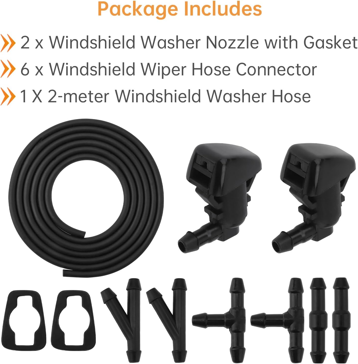 Windshield Washer Nozzles Kit Compatible with Jeep Grand Cherokee 2005-2016, 2005-2013 Chevy Malibu, Pontiac G6, Saturn Aura,Replaces 55372143AB 55079049AA 8265A127
