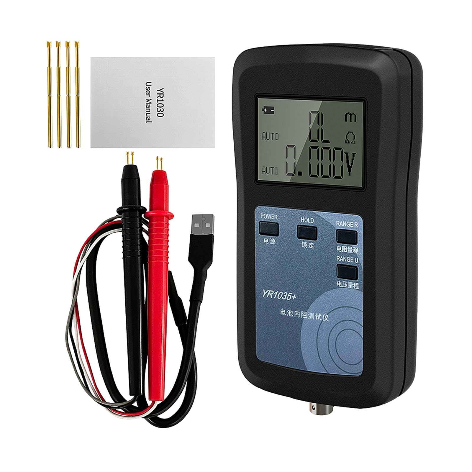 perfk Medidor de prueba de resistencia interna de batería, probador de voltaje de batería, Analizador de batería Digital rápido de alta precisión, fácil de, estilo a