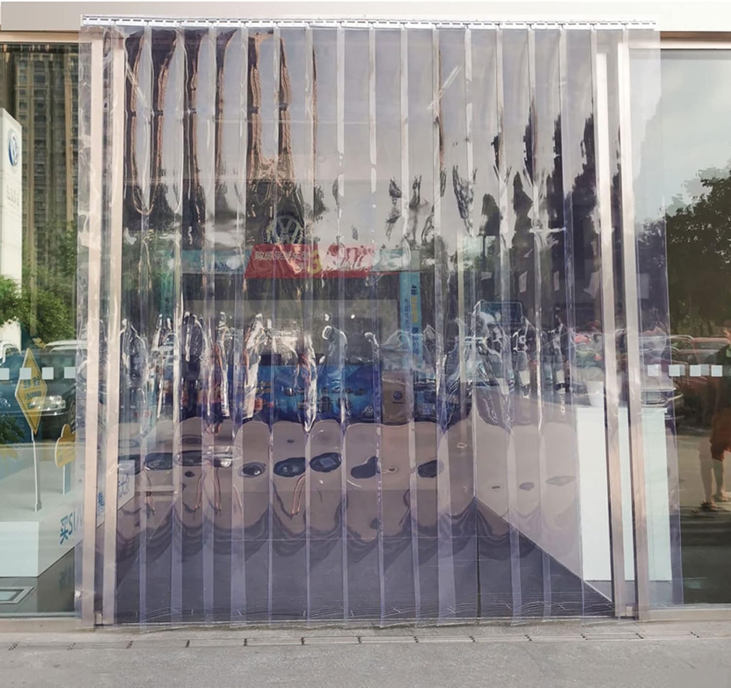 Rideau de porte transparent anti courant d'air rideau à bandes plastique 2m