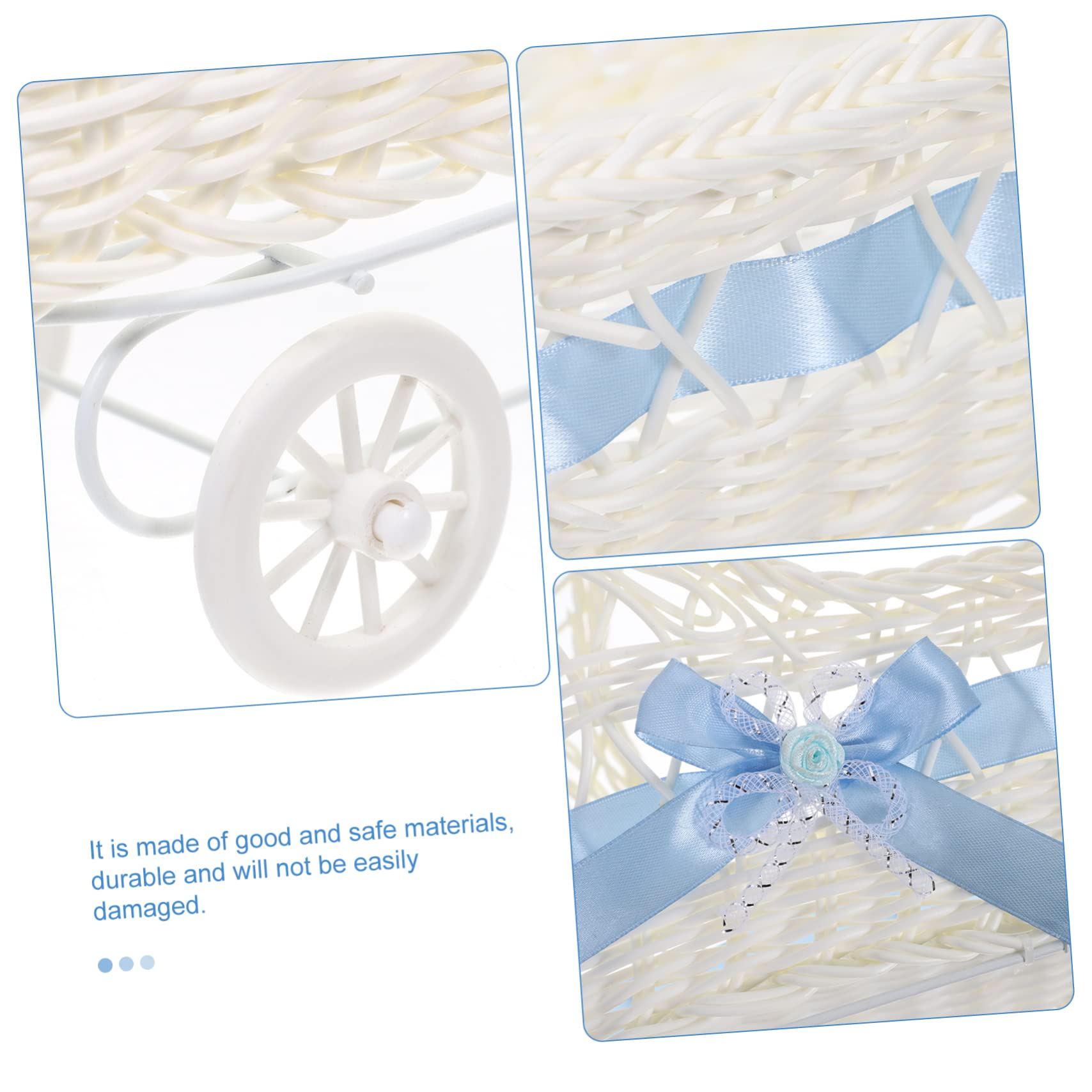 Cesto Intrecciato per Baby Shower Carrello a Forma di Cestino per Caramelle Bomboniere Piccolo Cestino per Fiori per La Decorazione della Casa