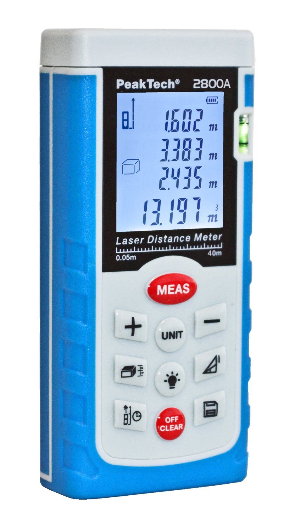 PeakTech, Telémetro láser Profesional de 0,05 m a 40 m, medidor de distancias con Alta precisión y cálculo de áreas, 1 Pieza, P 2800A