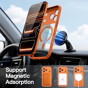 JETech Case for iPhone 17 Pro Max, 360° Protection, Orange