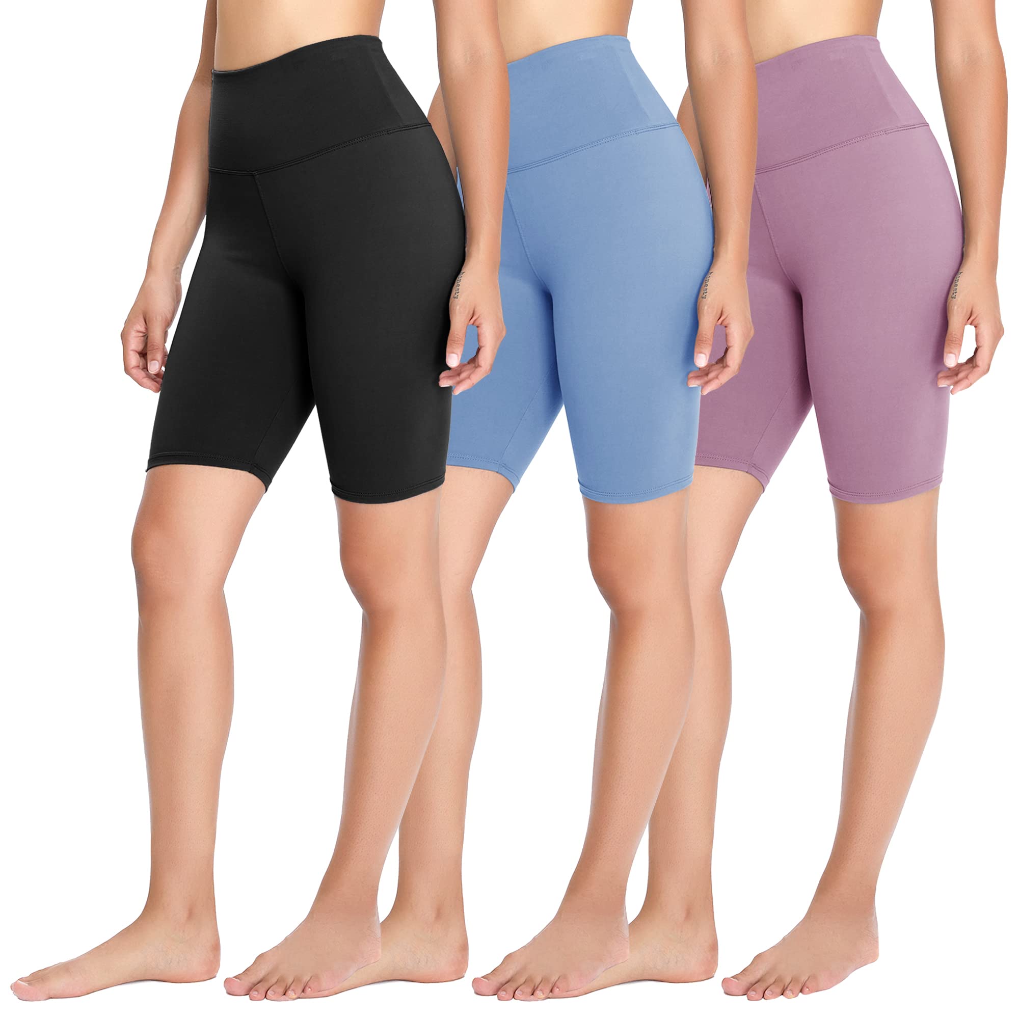 FOTOCITI 3er Pack Radlerhose Damen High Waist Kurze Sporthose | Elastisch Shorts Sommer Leggings Hosen für Sport Yoga Gym