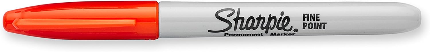 Sharpie Fine Point Permanent Markers, Optic Orange, 1 Count
