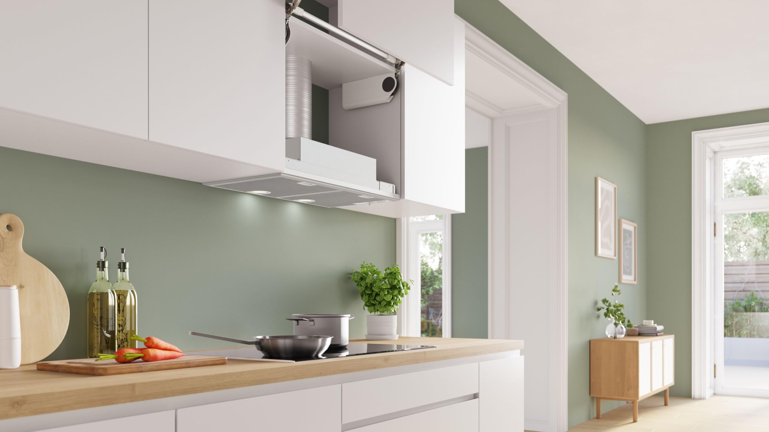 Bosch Serie 4 Lüfterbaustein 75 cm DHL755BM LED-Beleuchtung Abluft Umluft Metallfettfilter Silber metallic