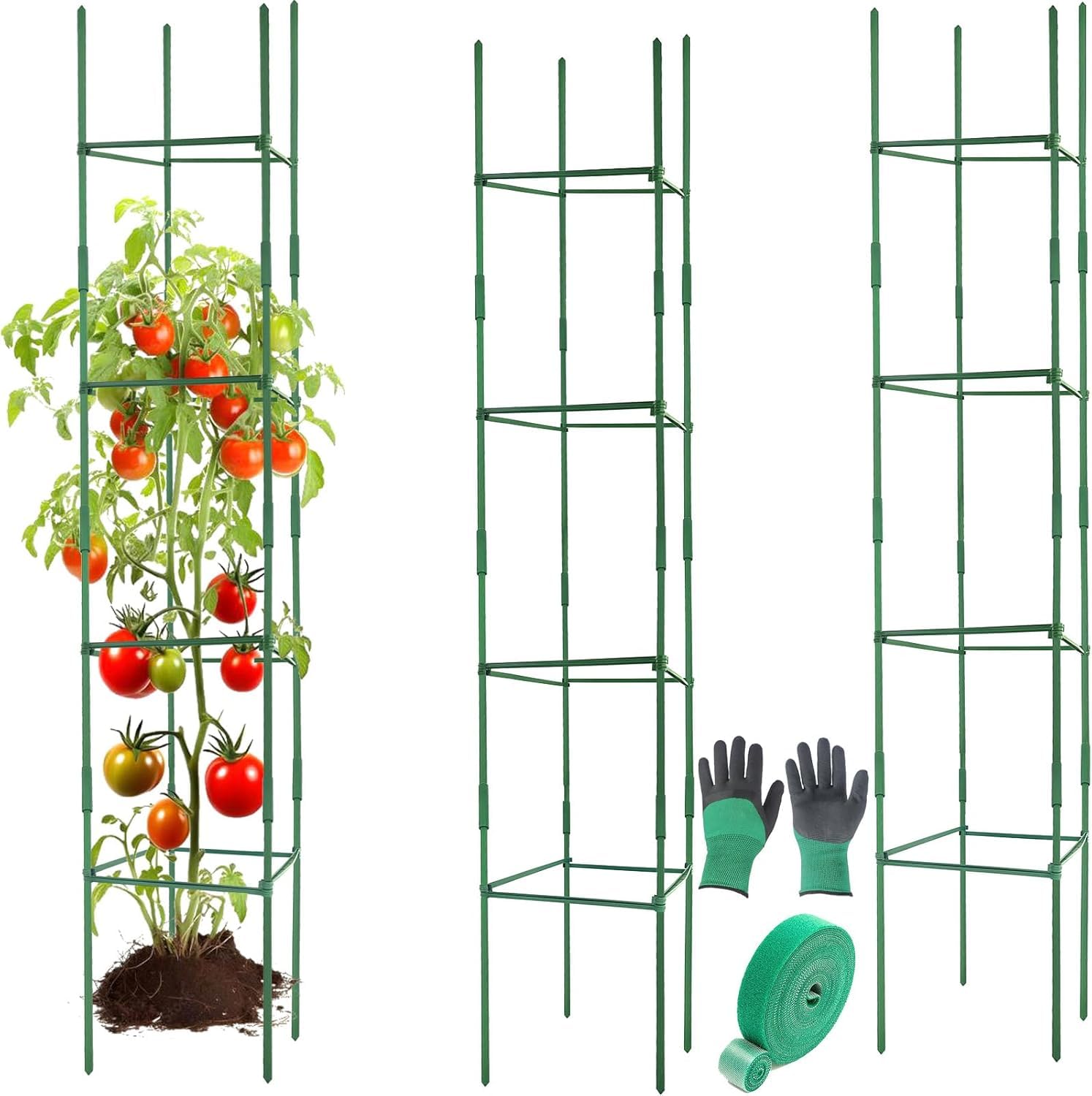 Cage à tomates carrée tuteur plante grimpante réglable 160 cm pour légumes et fleurs
