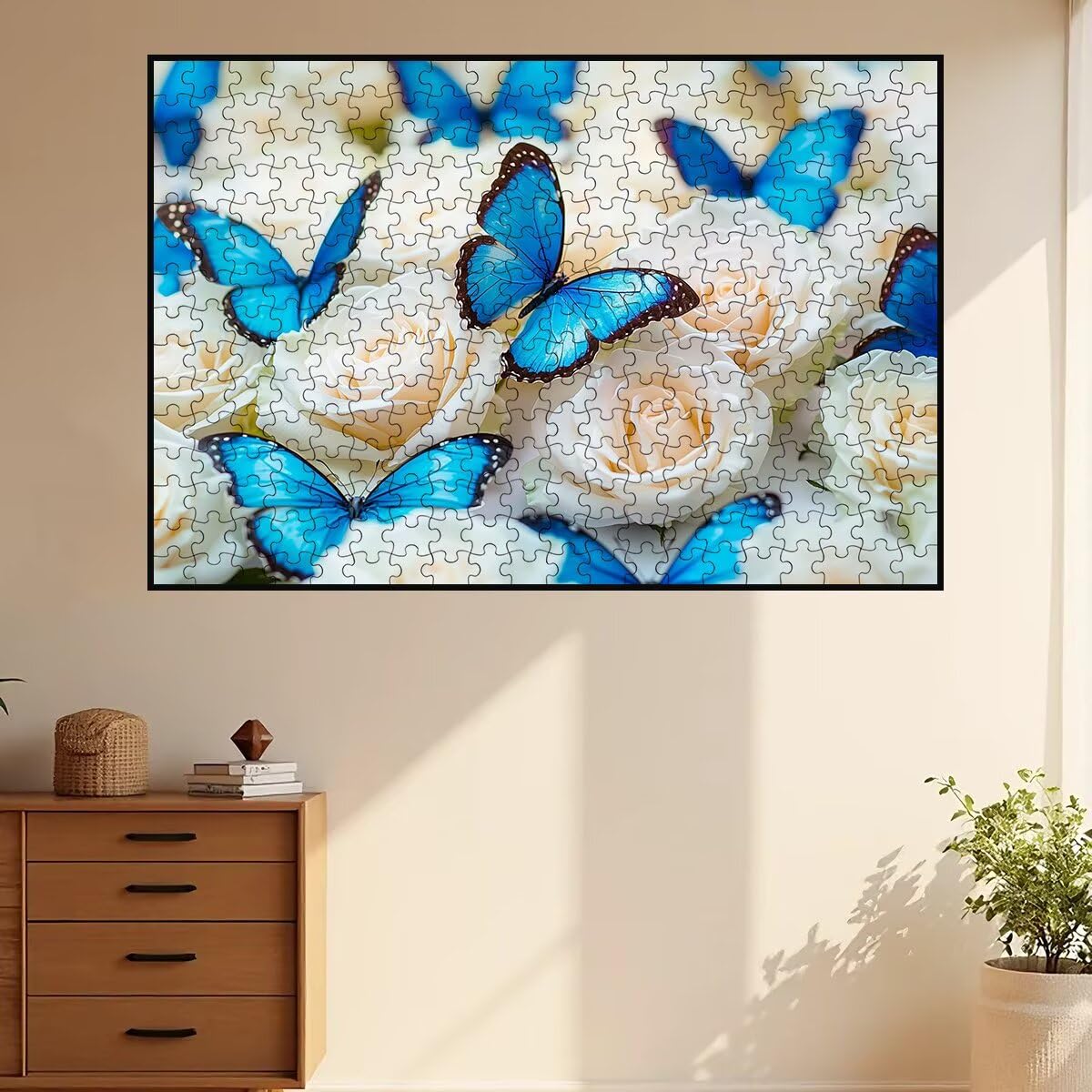 Puzzle 5000 sztuk dla dorosłych motyl różowy puzzle puzzle 5000 sztuk dla dorosłych drewniane puzzle z pudełkiem na prezent rozmiar 156 x 105 cm, wyzwanie puzzle dla całej rodziny, prezent kobiety