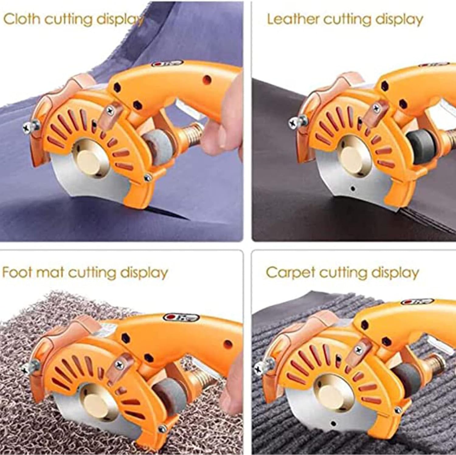 Electric Fabric Rotary Cutter Speed Adjustable Fabric Scissors, 35/40/45mm Cutting Thickness, Electric Fabric Cutting Machine for Cloth Fabric Leather and Carpet,125C thi