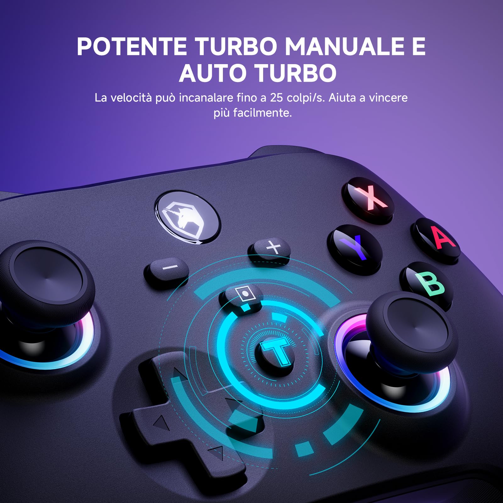 ECHTPower Controller per Switch/Switch 2 2025, con Hall Grilletti Lineari, 1000mAh Batteria, Rimappatura dei Tasti ABXY, Giroscopico, Turbo, Vibrazione, Controller Wireless PRO per NS/PC/Android/iOS