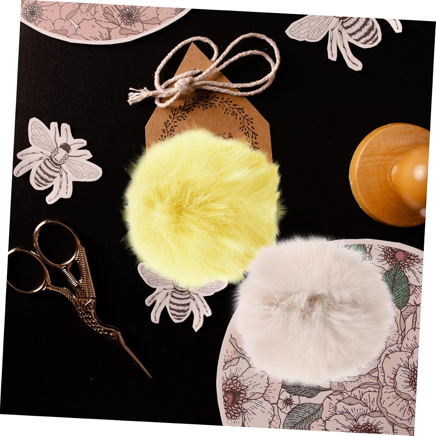 NUOBESTY 37pcs Fluffy Pom Poms for DIY Craft Pendants and Clothing Decor Accessory
