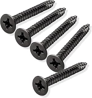 Cauldham Oil Rubbed Bronze Wood Screws #9 x 1-1/2 Inch for Door Hinges - 25 Pack