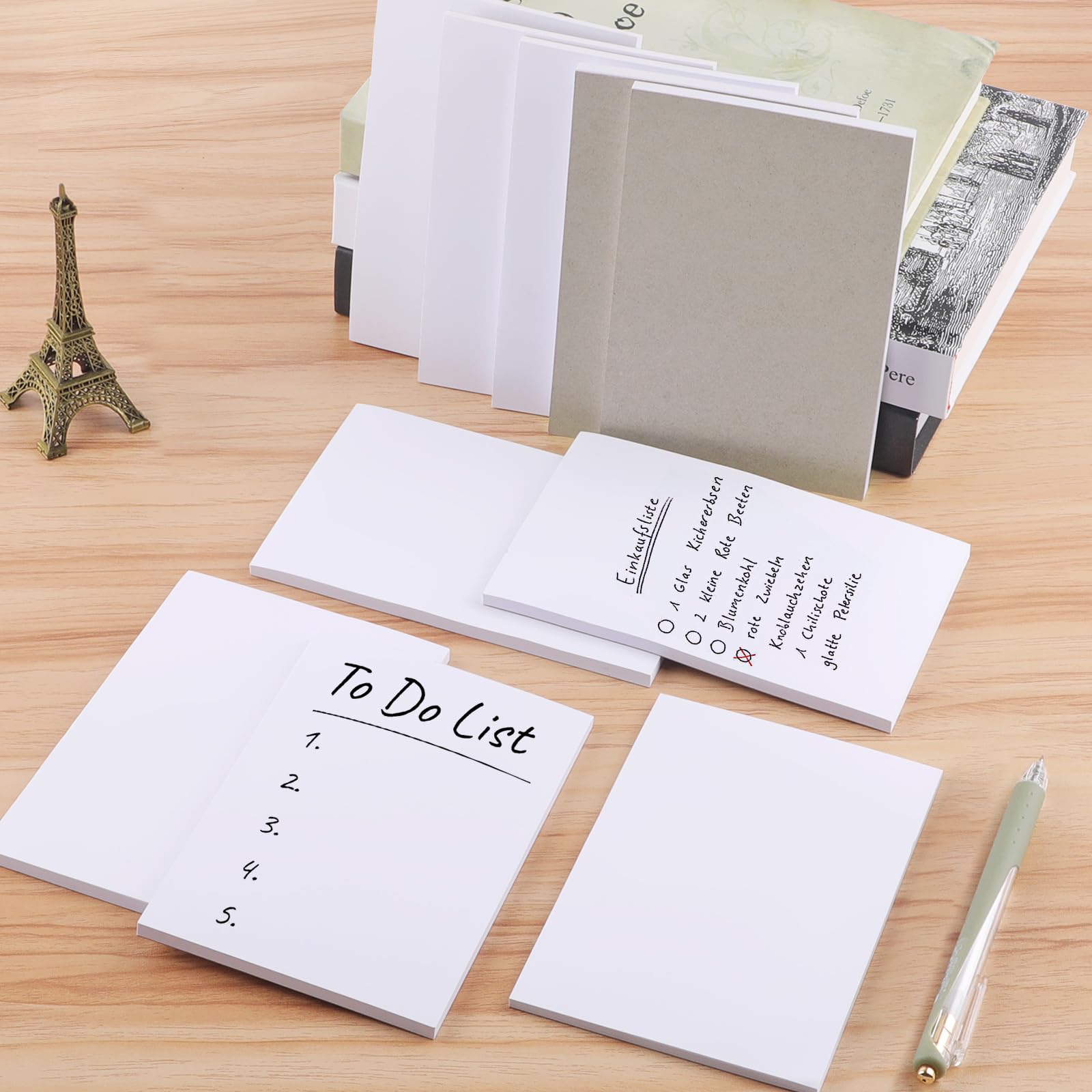 Hoiny Notizblöcke, 7,6 x 12,7 cm, blanko, 50 Blatt pro Rubbel-Notizblöcke für Lebensmittel, Einkaufen, To-Do-Listen, kleines weißes Papier zum Schreiben von schnellen Notizen, Arbeit, Zuhause, Büro