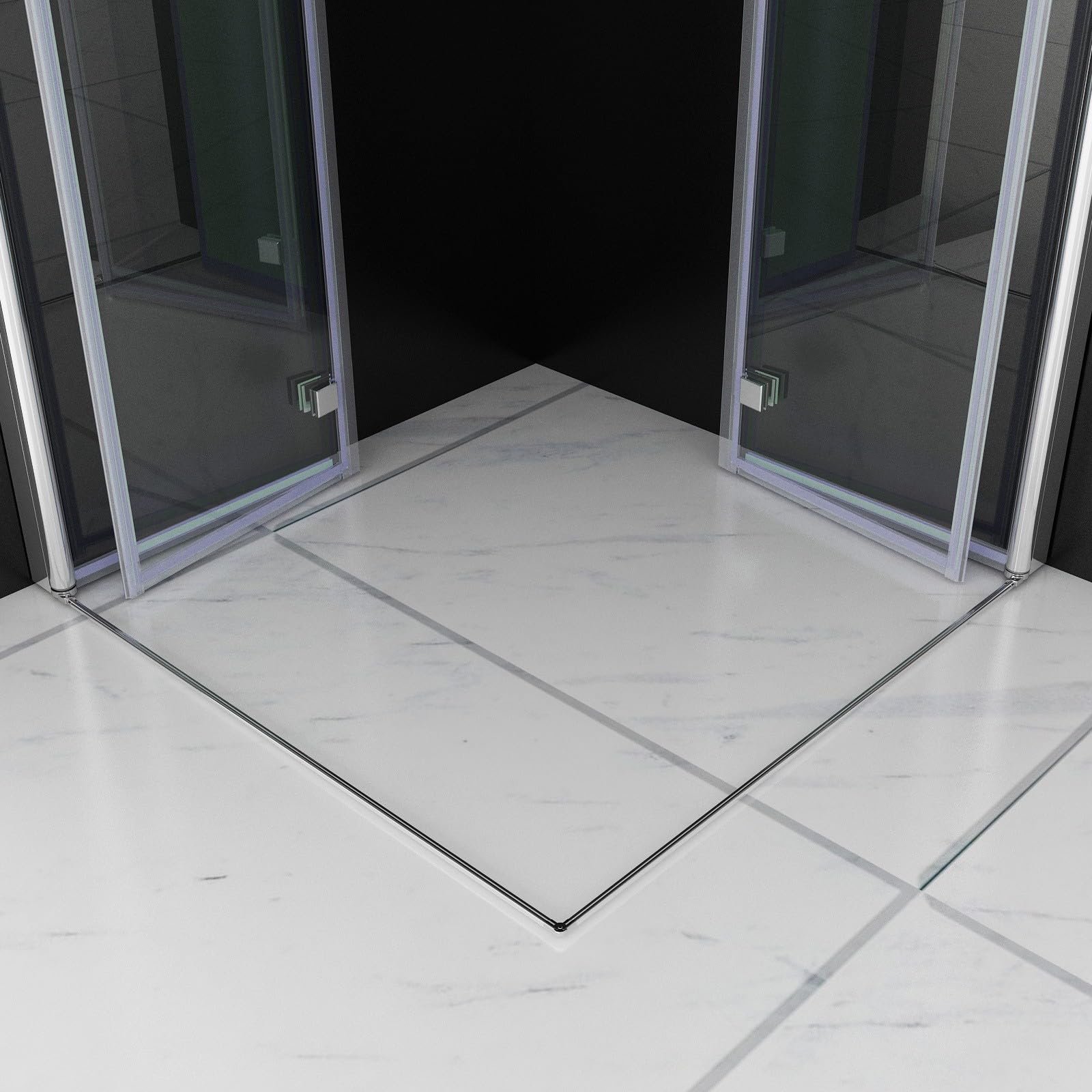 MIQU Duschkabine Eckeinstieg 100x90 cm Falttür Duschwand mit Doppel Faltbar Duschtür, 6mm NANO ESG Glas, Drehfalttür komplett Dusche Duschabtrennung Höhe 197cm, ohne Duschwanne