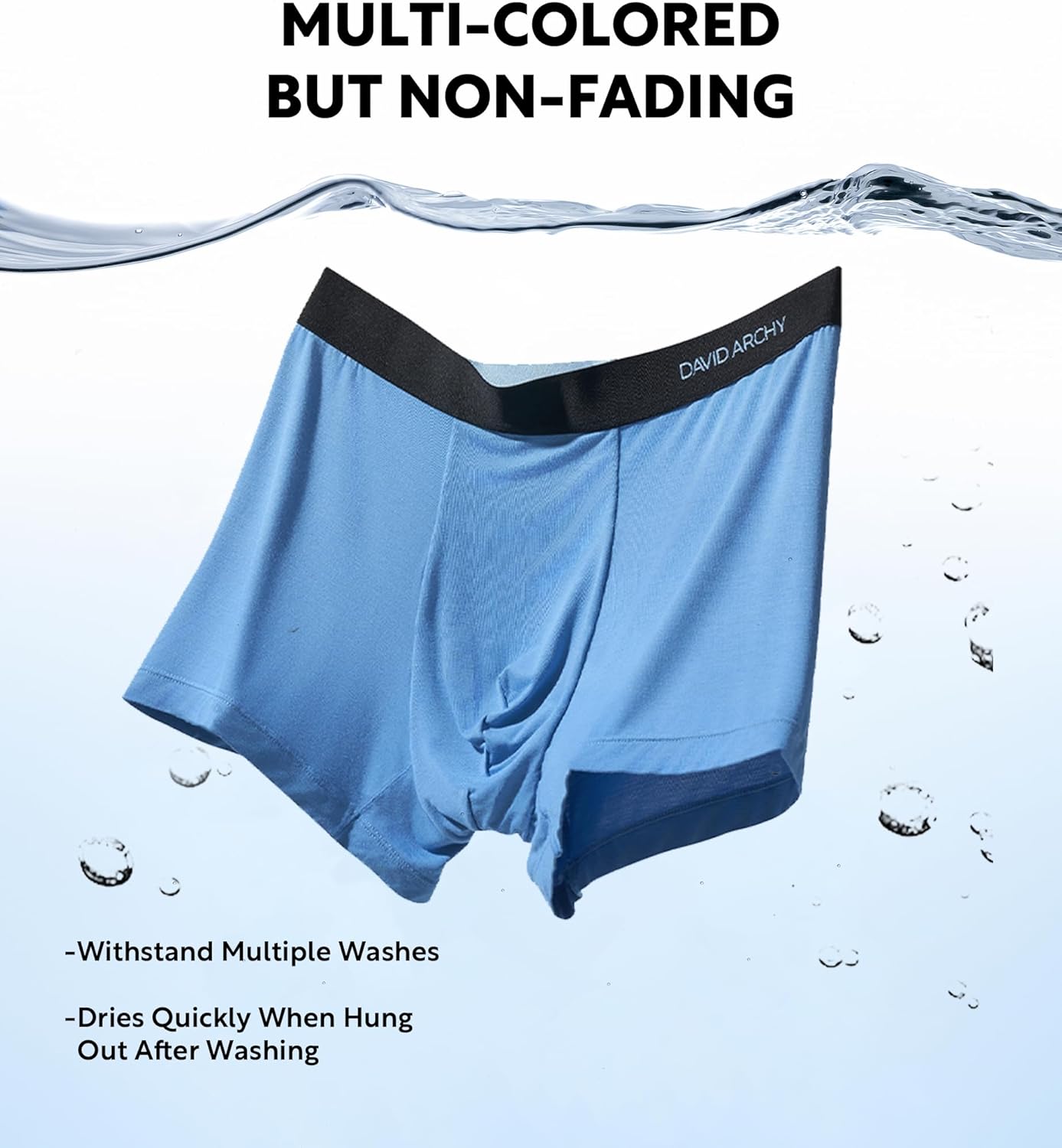 DAVID ARCHY Mens Trunks Underwear Bamboo Rayon 7-Pack, Breathable & Cool Boxer Briefs with Support Pouch - Image 6