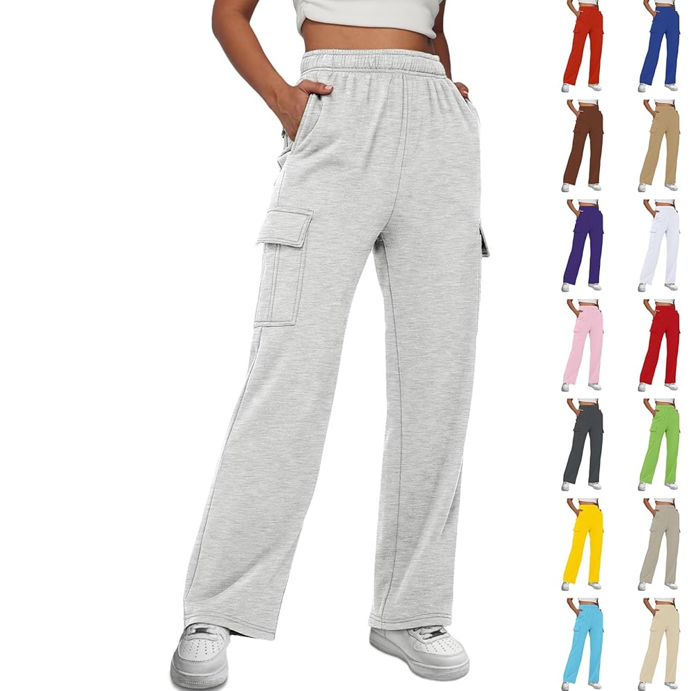 Amazon.com: Trendy Wide Leg Pants Wome's Cargo Sweatpants