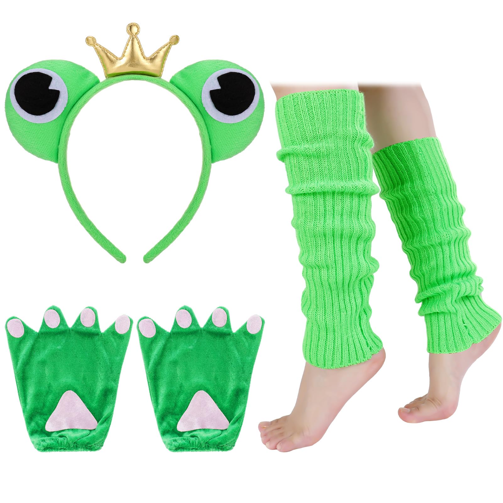 Apricitie Frosch Kostüm Damen Mit Frosch Haarreif,Handschuhe