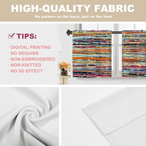 Miniatura 452 de Cenefas de cocina modernas con patrón de cobre marrón dorado para ventanas, cenefas opacas abstractas de marcas de arañazos y cortinas opacas