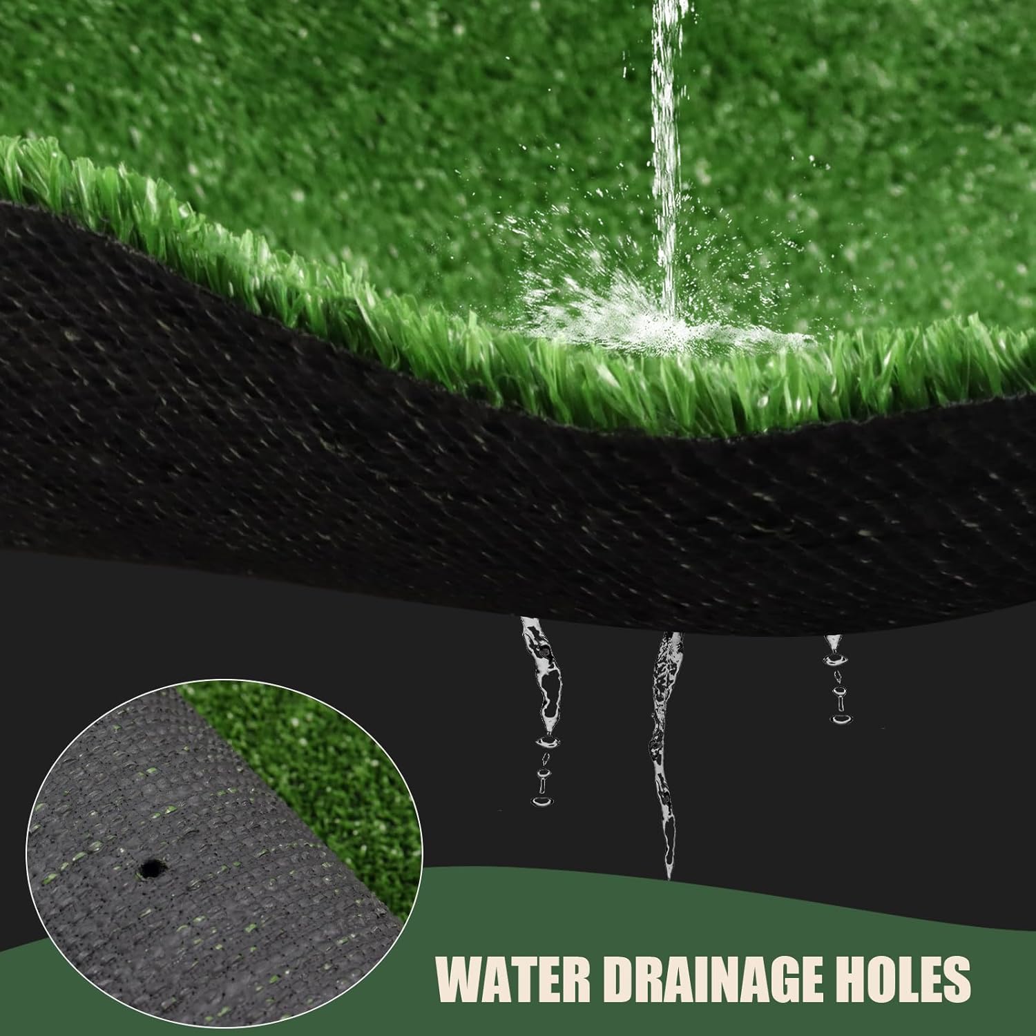 AYOHA 4' x 6' Artificial Turf, Fake Grass Mat Outdoor Rugs for Balcony Patio Yard Lawn Garden Landscape Decoration, Synthetic Grass for Dogs Pets Faux Astro Turf Mat Rubber Backing, Easy to Clean - Image 3