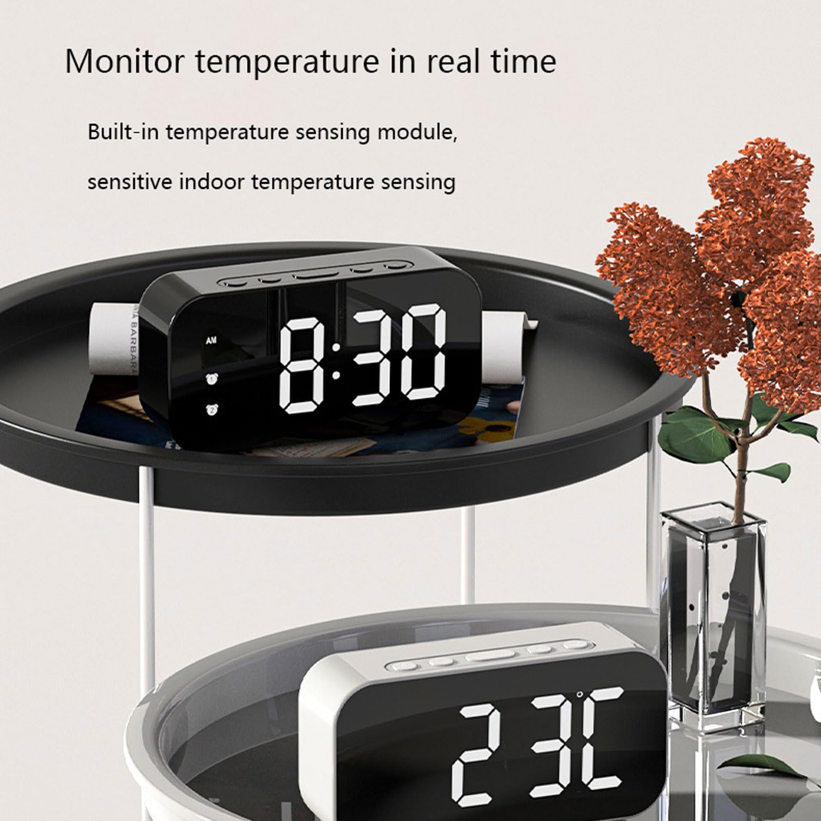 Despertador, con Modo de atenuación con detección luz y repetición