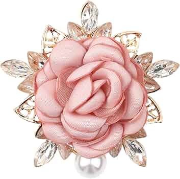 Beautiful Crystal Rose Flower Brooch on Luulla