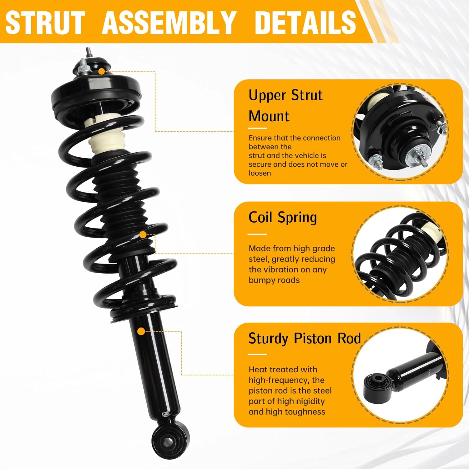 Rear Struts Assemblies w/Coil Spring Shock Absorbers Replacement for DODGE JOURNEY 2011-2019 172896 (Set of 2)