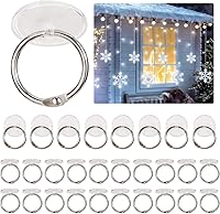 Vista 1 de 30 ganchos de techo autoadhesivos para colgar con anillos de encuadernación, ganchos de pared transparentes sin costuras para colgar en el techo