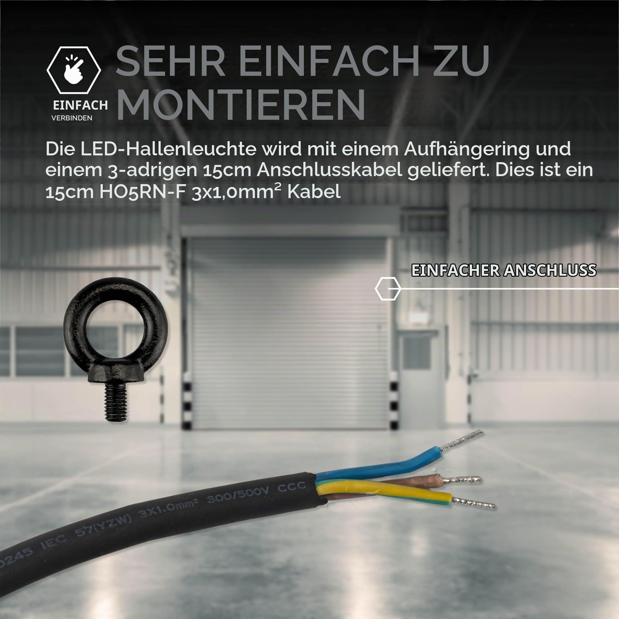 Ledvion LED Hallenstrahler Sensor 200W 110lm/W 4000K Dimmbar IP65