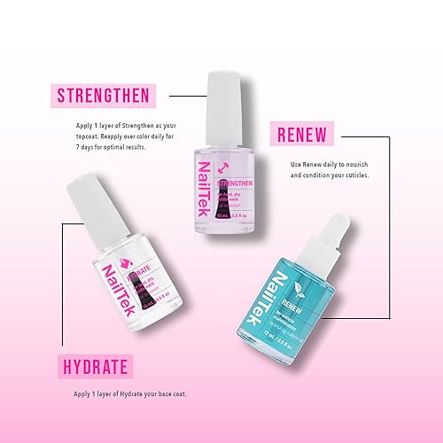Miniatura 5 de Nail Tek Kit de terapia  Reparación de uñas para uñas dañadas, hidrata, renueva y fortalece el tratamiento de uñas, fabricado en Estados Unidos, 0.5