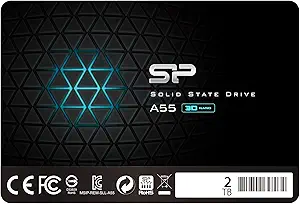 Silicon Power 2TB SSD 3D NAND A55 SLC Cache Performance Boost SATA III 2.5" 7mm (0.28") Internal Solid State Drive (SP002TBSS3A55S25)