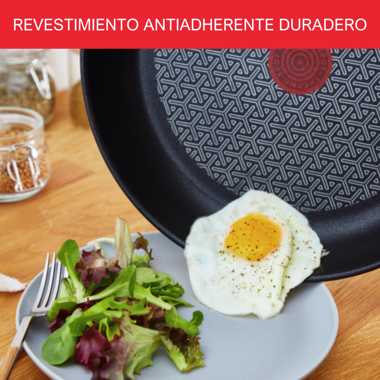 Tefal Comfort Max - Juego de 3 Sartenes de 20/24/28 cm, Apto inducción, antiadherente, revestimiento titanio, Thermo-signal, apto lavavajillas y horno, acero inoxidable — view 4