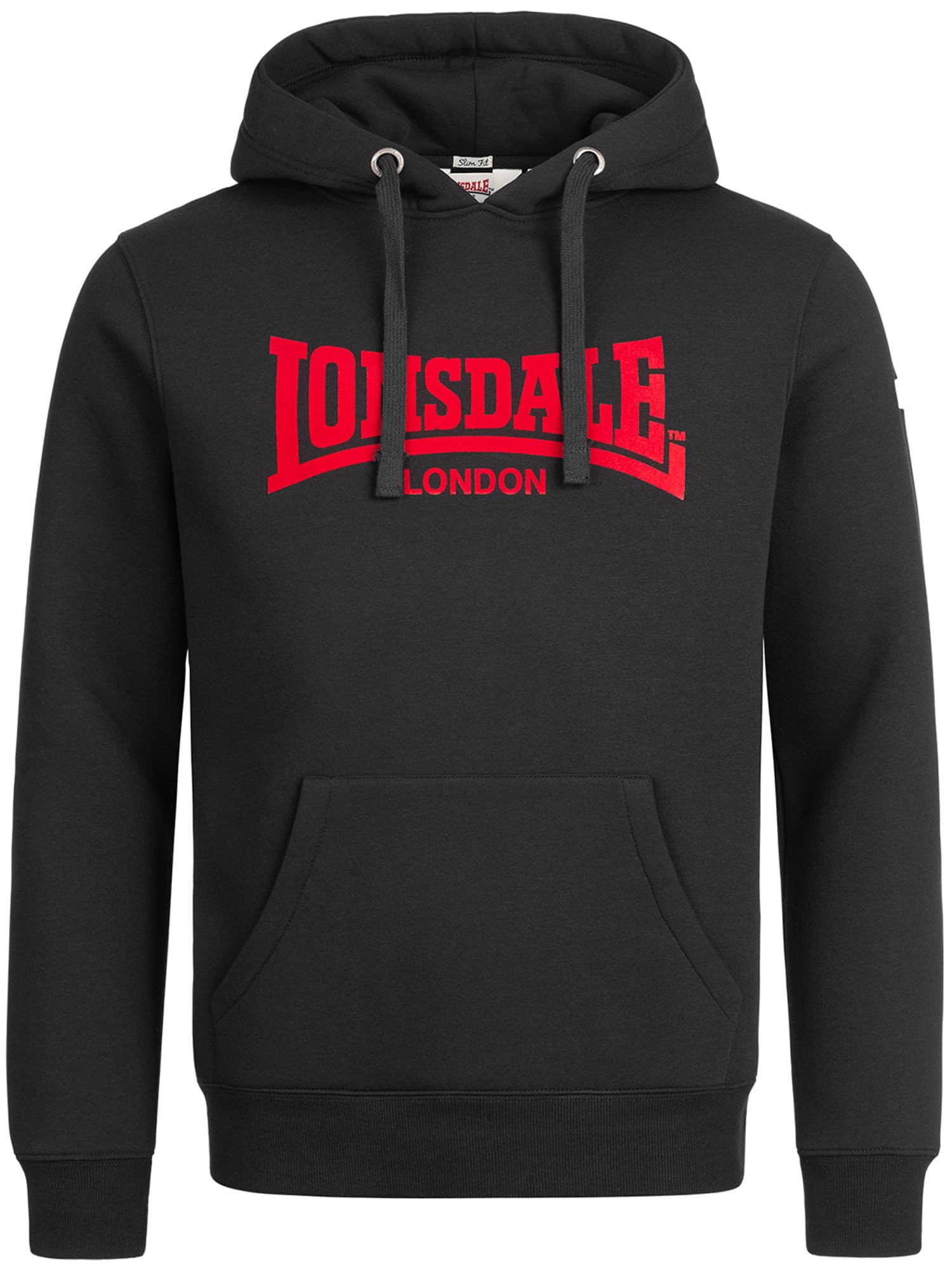 Lonsdale London Hooded One Tone Uomo Felpa con Cappuccio Nero Regular