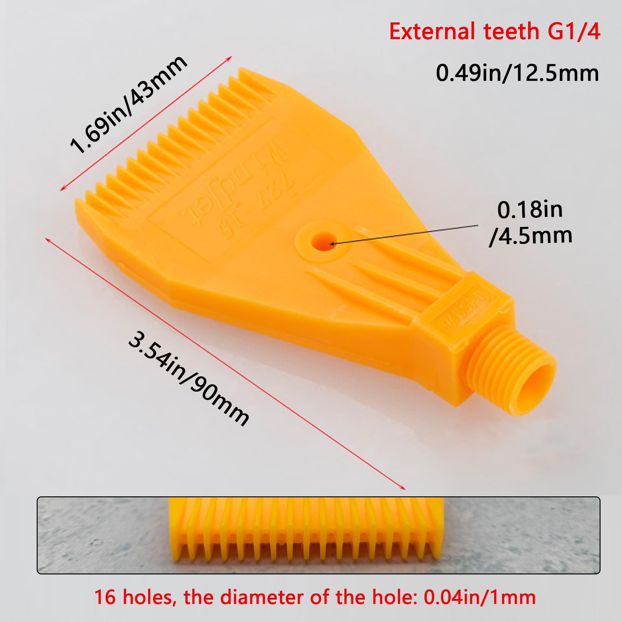 6 Pcs Boquilla Plana G1/4 Rosca Macho 16 Agujero De Aire Soplado Adecuadas Para Piezas De Máquinas De Aire Comprimido, Eliminación De Polvo, Enfriamiento, Secado