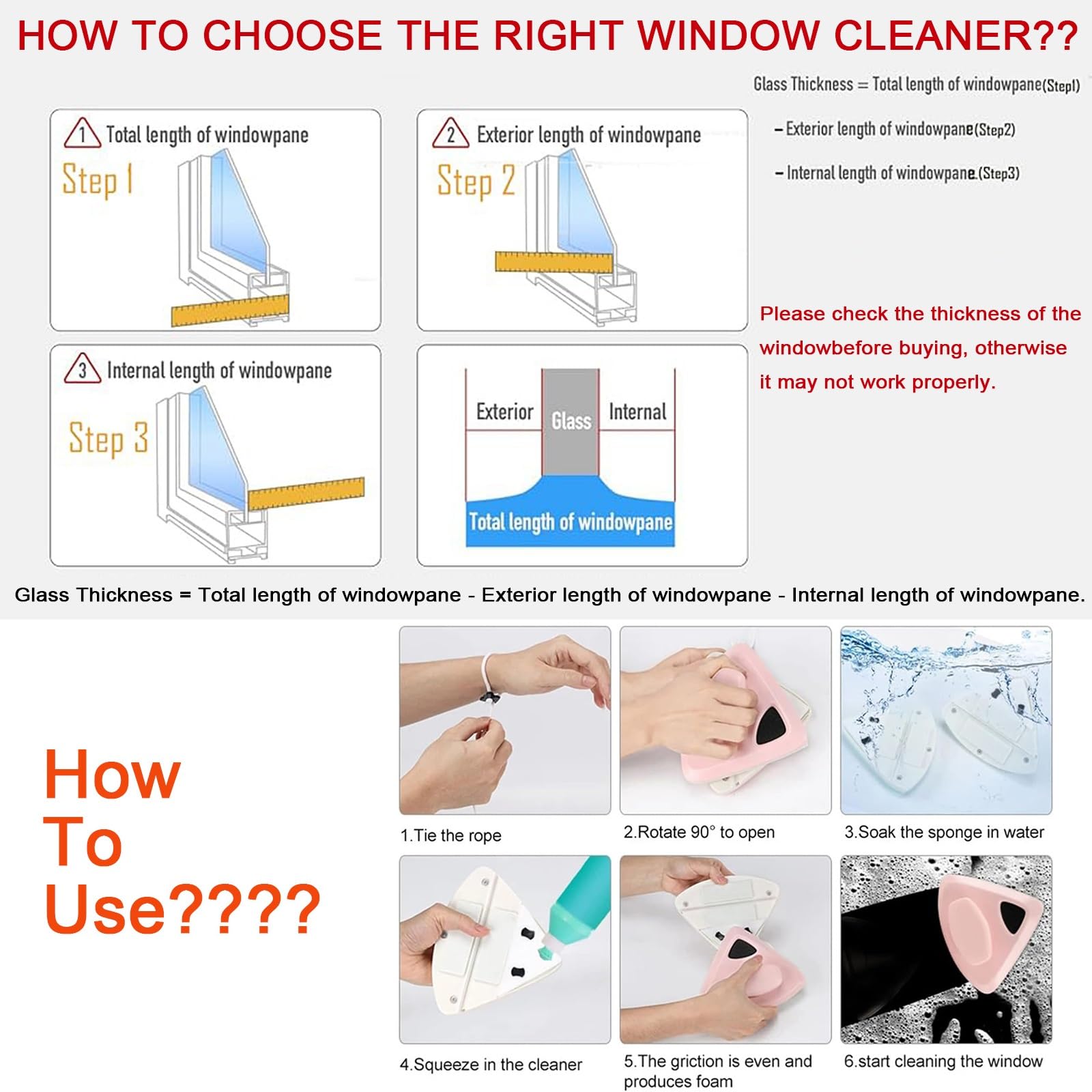 Limpiacristales Magnético Con Cuerda Anticaídas, Limpiador De Ventana Doble Cara 15-24mm, Ventanas Para Edificios Altos, Cepillo Limpieza Vidrio, Limpia Cristales Con Iman