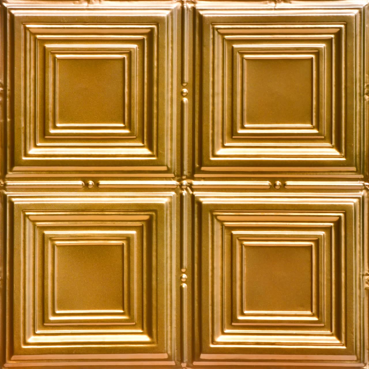 ShankoSKPC320-lnop-24x24-N-6 Cubism Stamped Metal Nail-up Tin Ceiling Tile (24 sq. ft), Lincoln Copper, Pack of 6