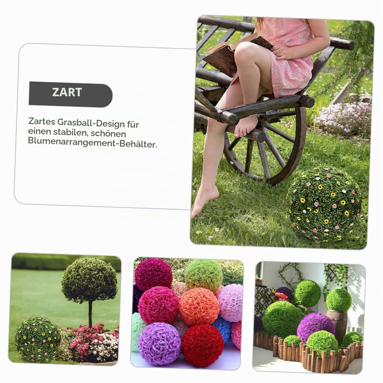 HOMSFOU Blumenarrangement Ball Innendeckel 25X25X25Cm Kunststoff Stützkäfig Für Deko Blumen Kugelrahmen Zimmerpflanzen Pflanzenstützen