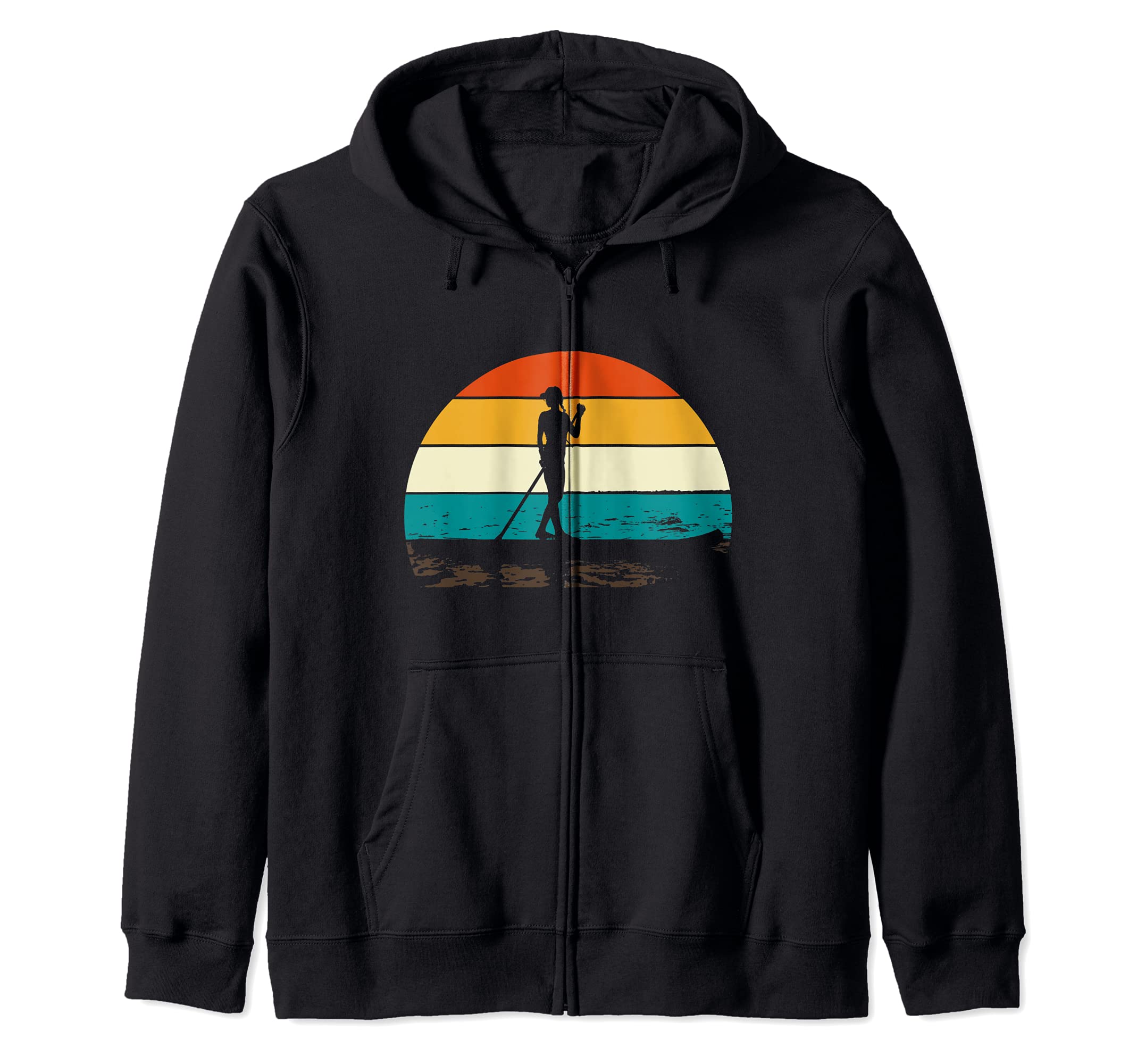 Retro Stand Up Paddling Paddleboarder SUP Stand Up Paddling Zip Hoodie
