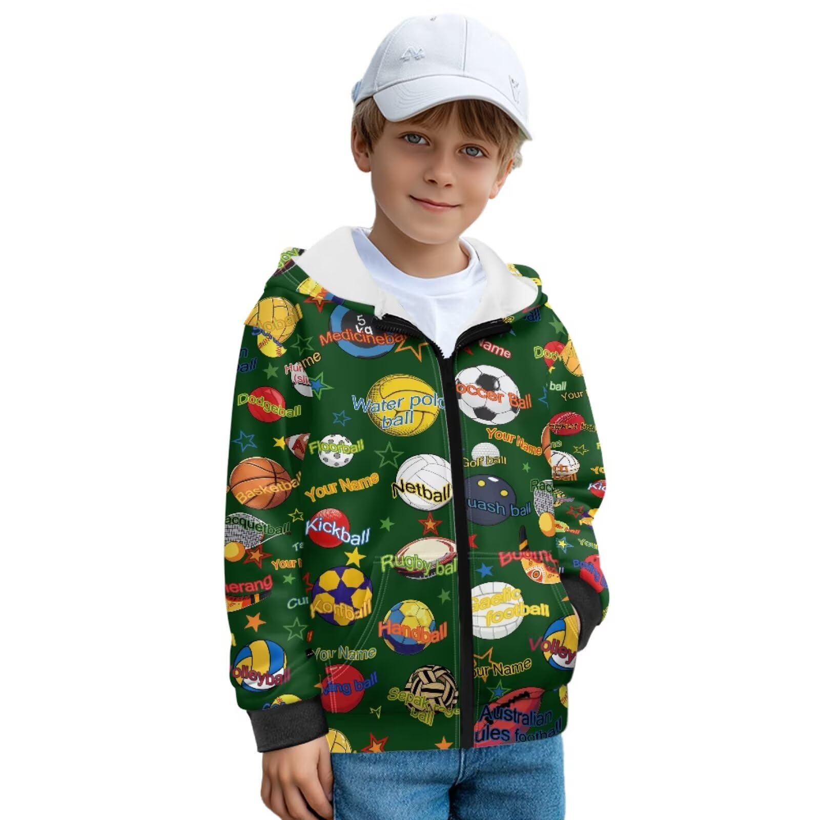 Sudadera con capucha y cremallera para niños, cómoda chaqueta deportiva con forro polar