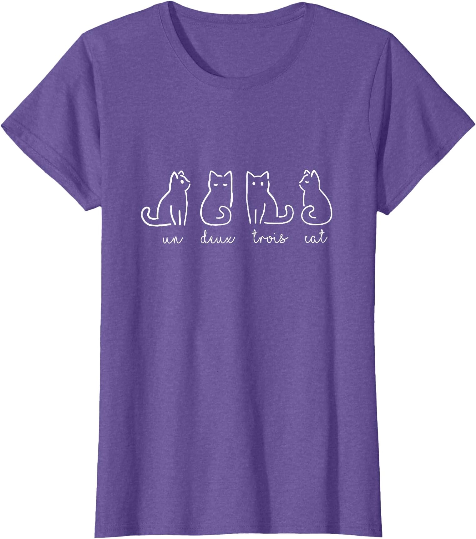 Women's French Cat Themed Black Cat-Loving Girls, French Style Enthusiasts T-Shirt
