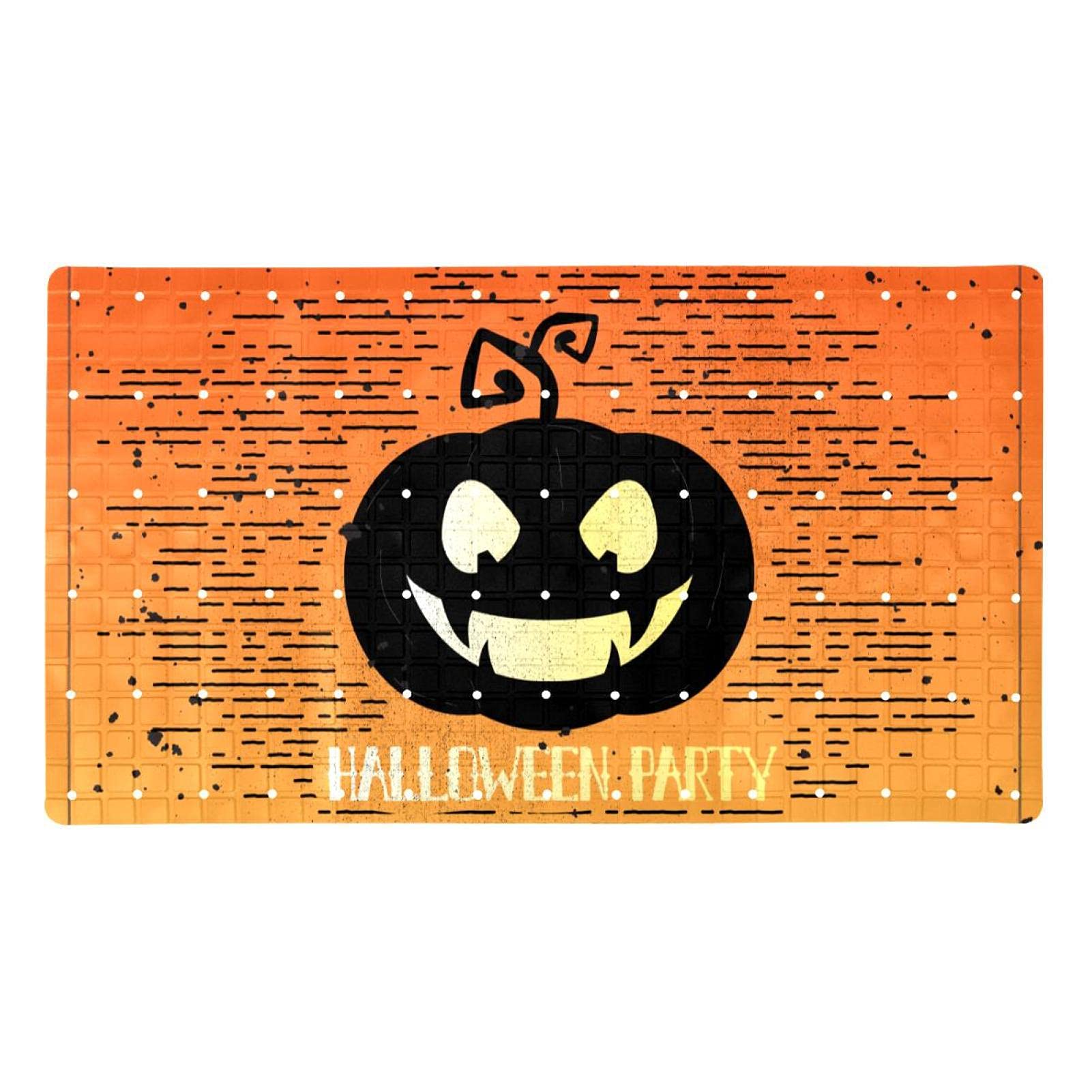 Tapis de bain Halloween citrouille antidérapant 71x40 cm avec 120 ventouses