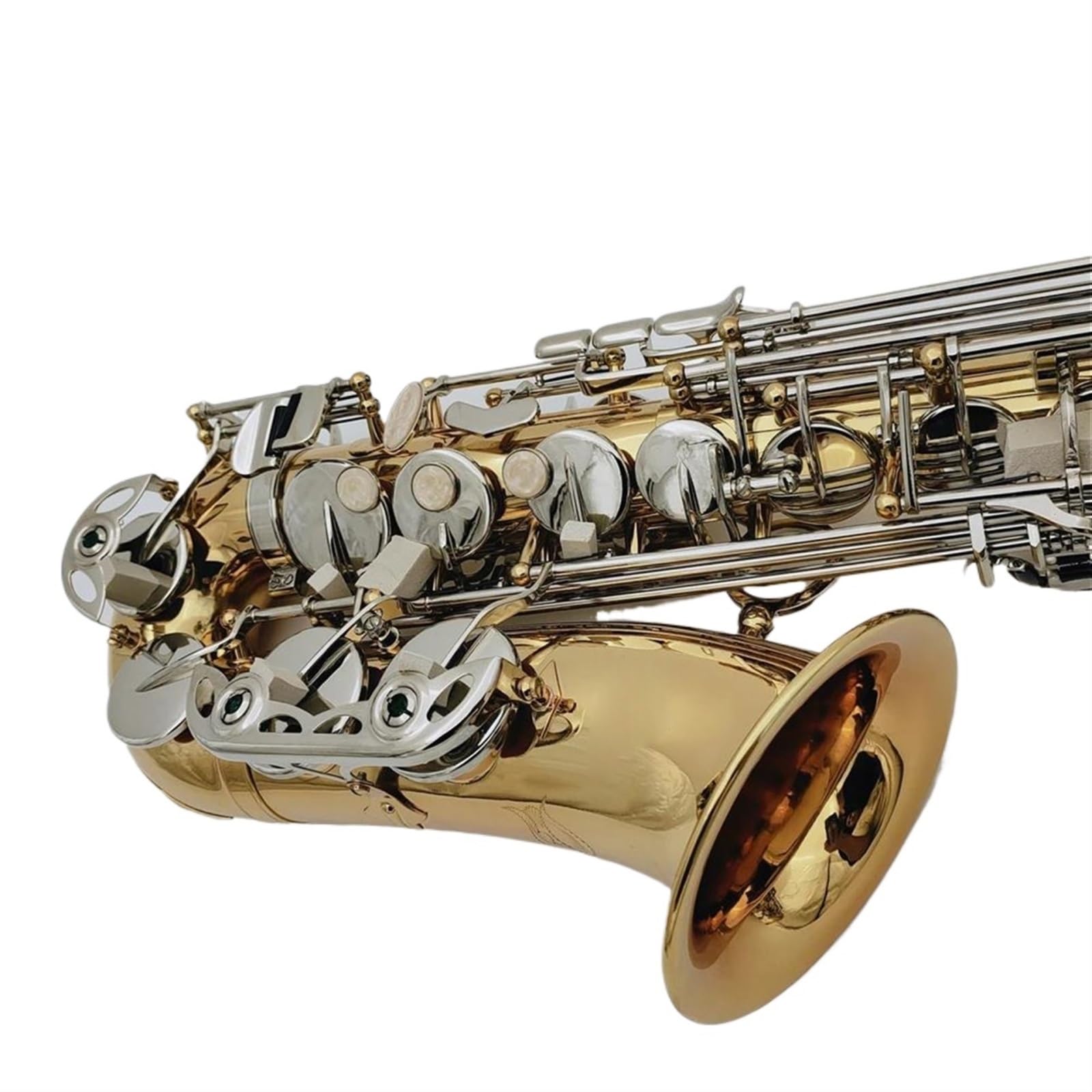 Studencki Saksofon Altowy Eb Tune E Płaskie Mosiężne Srebrne Klawisze Instrument Muzyczny Z Akcesoriami Do Futerału profesjonalny Saksofon (Color : Cloth bag)